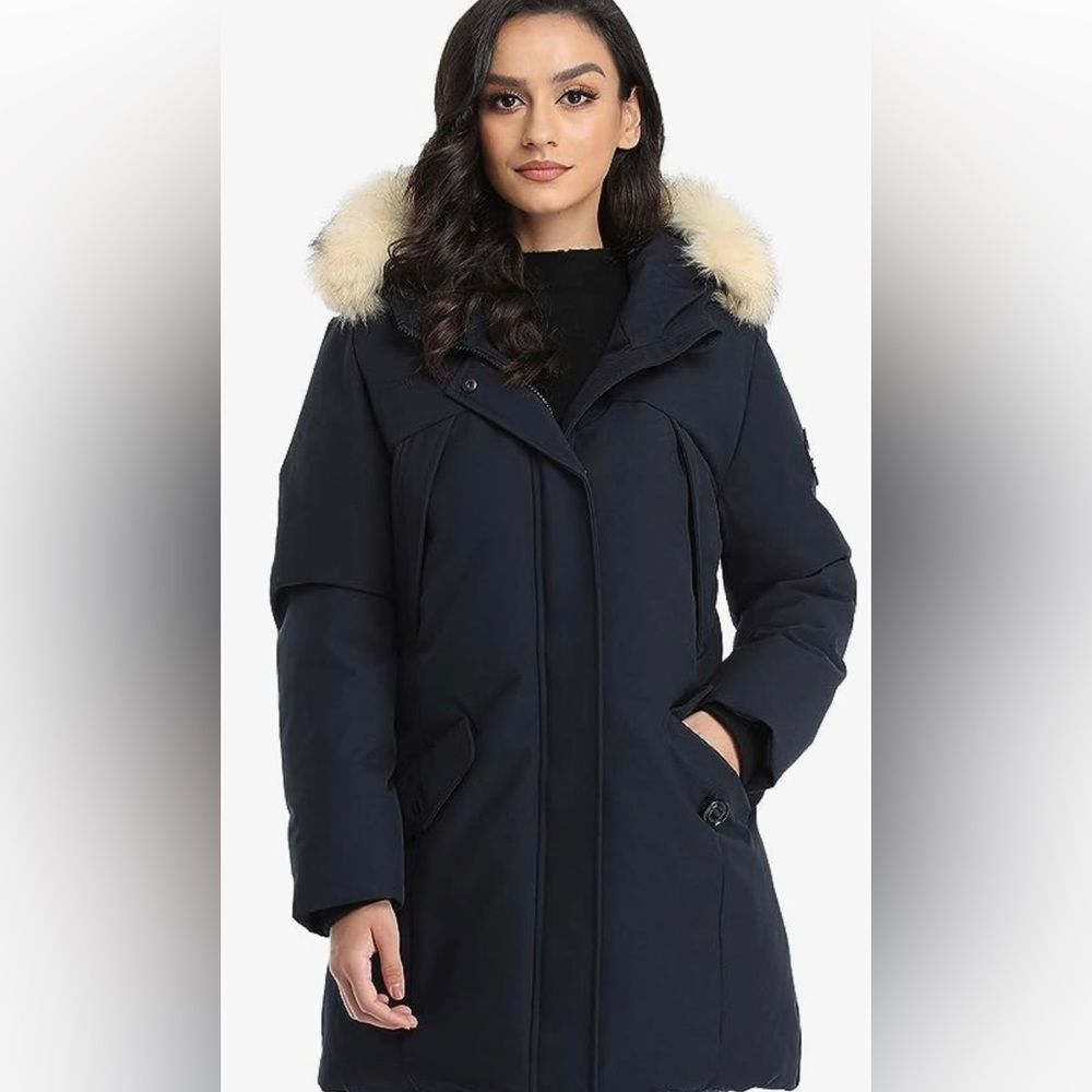 Women's Padded Jacket, Thick Vegan Down Quilted Winter Hooded Outwear Parka Coat